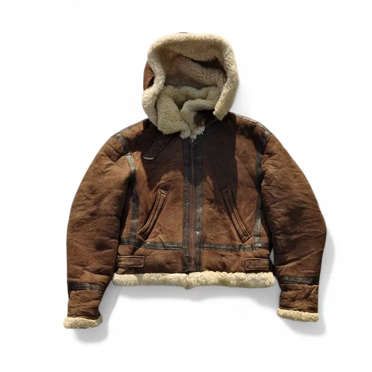 vintage type B-3 Hoodie Shearling Jacket